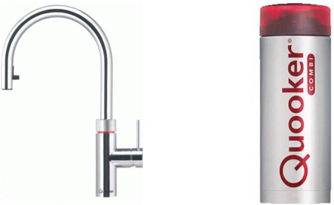 Quooker Flex kokend water keukenmengkraan chroom met Combi boiler