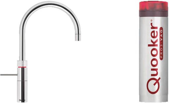 Quooker Fusion Round kokend water keukenmengkraan chroom met Pro3 boiler