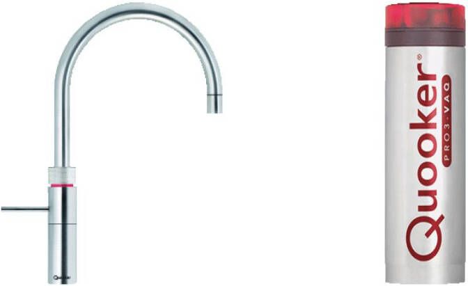 Quooker Fusion Round kokend water keukenmengkraan RVS met Pro3 boiler