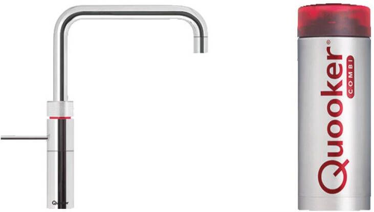Quooker Fusion Square kokend water keukenmengkraan chroom met Combi+ boiler