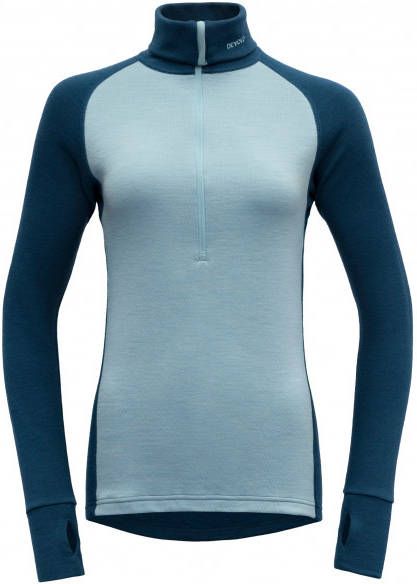 Devold Expedition Woman Zip Neck Merino ondergoed, turkoois/blauw
