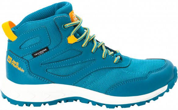 Jack Wolfskin Kid's Woodland Texapore Mid Wandelschoenen blauw/turkoois