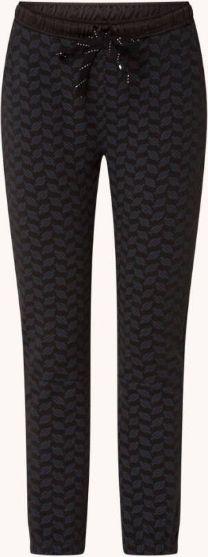 10DAYS High waist slim fit cropped broek met logoprint