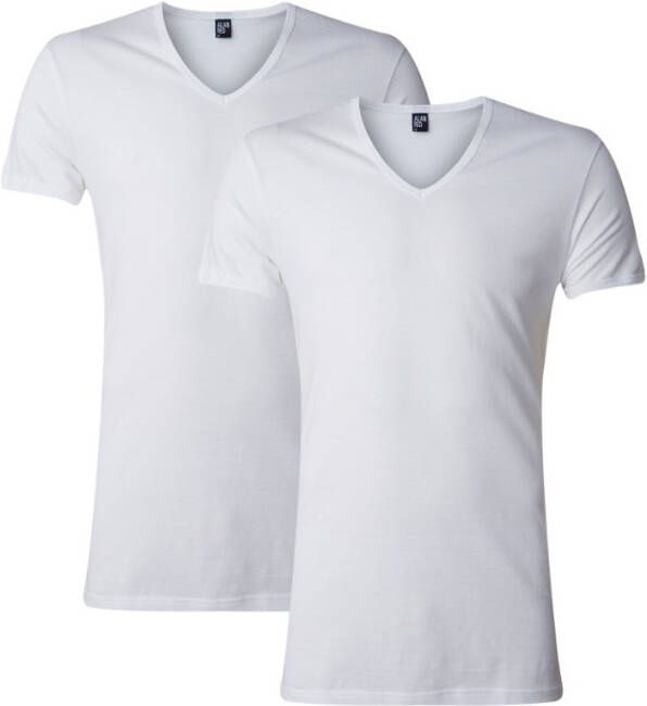 Alan Red Dean slim fit T shirt met diepe V hals in 2 pack