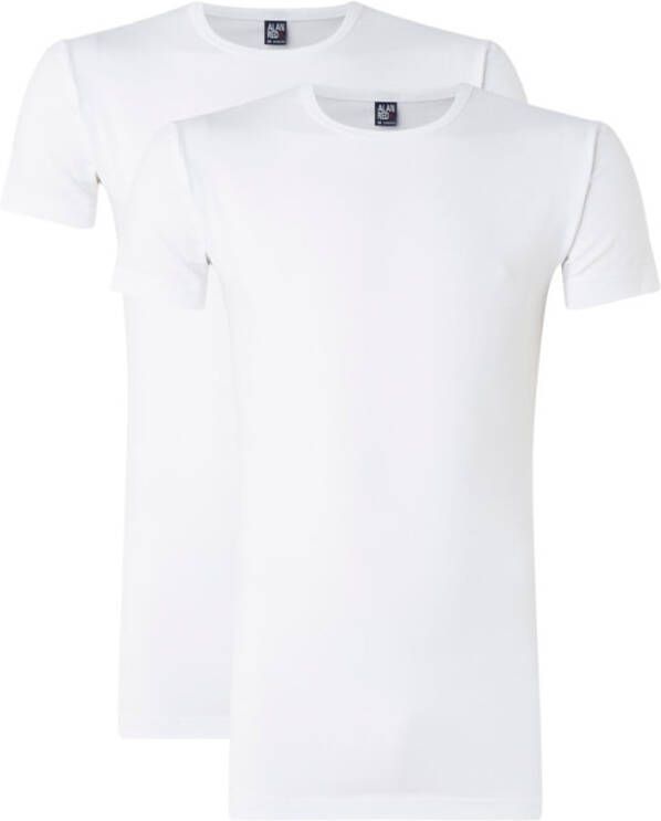 Alan Red t-shirt wit Ottowa 2 pack stretch ronde hals 5 + 1 wit Gratis (6680N)
