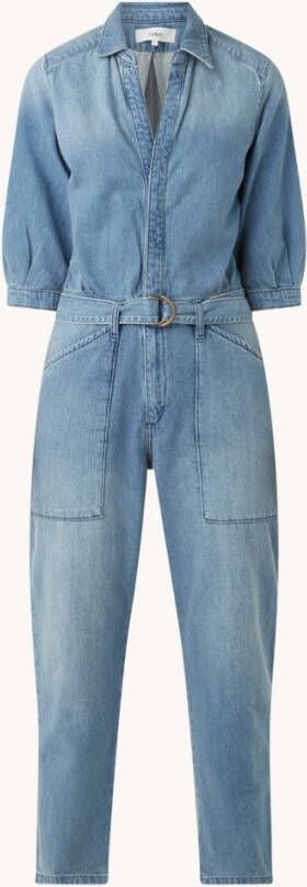 BA&SH Frida straight fit cropped jumpsuit van denim
