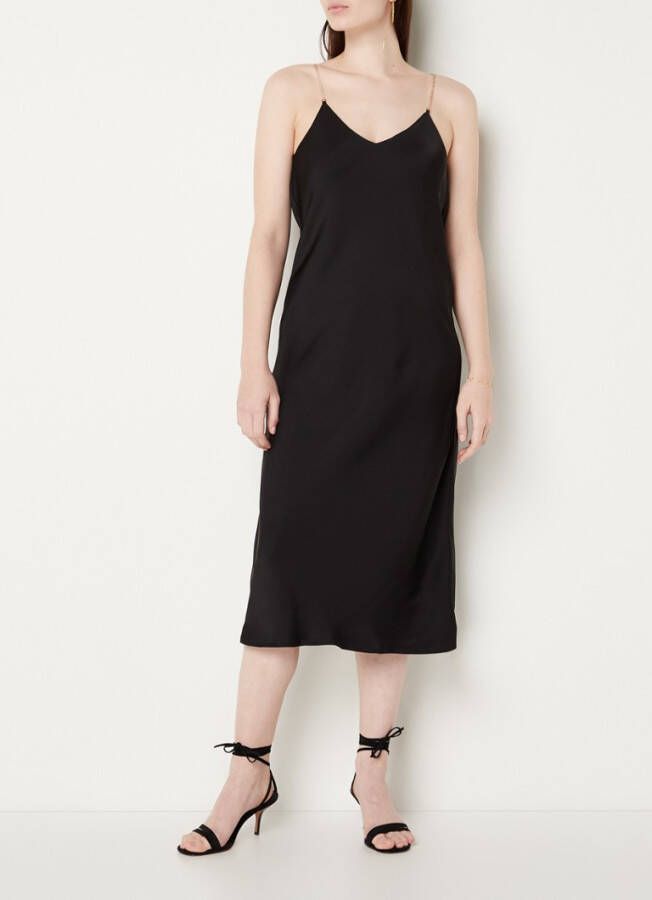 BA&SH Siara midi jurk van satijn met rugdecolleté