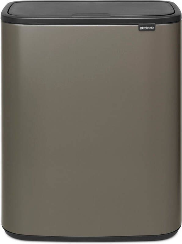 Brabantia Bo Touch Bin Afvalemmer 60 Liter Met Kunststof Binnenemmer Platinum