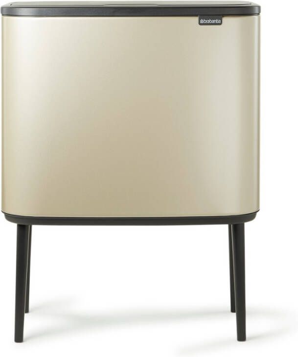 Brabantia Bo Touch Bin recyling duo prullenbak met deksel op pootjes 11 + 23 liter