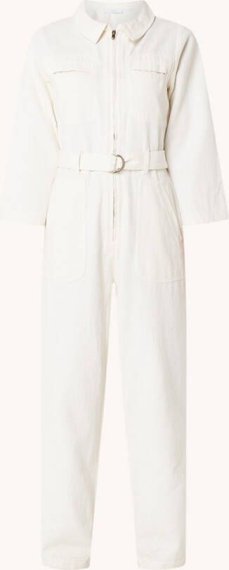 by-bar by bar Louise Twill straight fit jumpsuit van denim met ceintuur