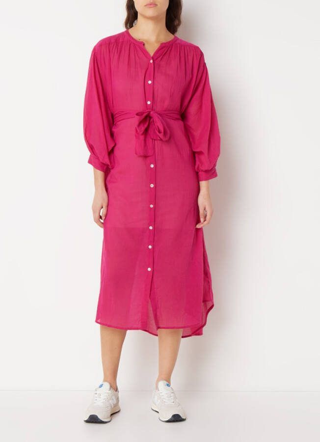by-bar by bar Lucy midi blousejurk met pofmouw