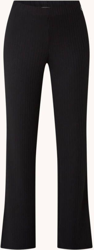 Calvin Klein High waist wide fit broek met ribstructuur en pliss&#xE9