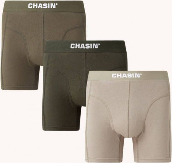 CHASIN' Thrice Moss boxershorts met logoband in 3 pack