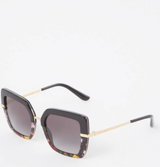 Dolce & Gabbana Sunglasses Half Print DG 4373 , Zwart, Dames