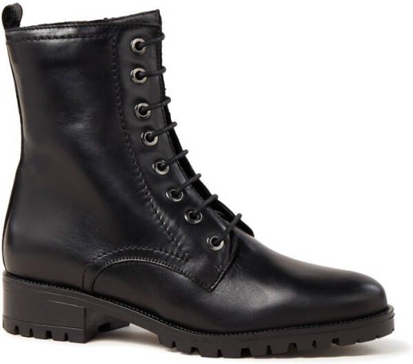 Dune London Prestone biker boot van leer