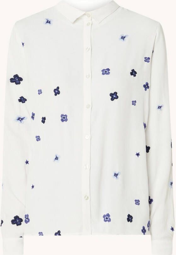 Fabienne Chapot Sophia blouse white & blue embro flowers