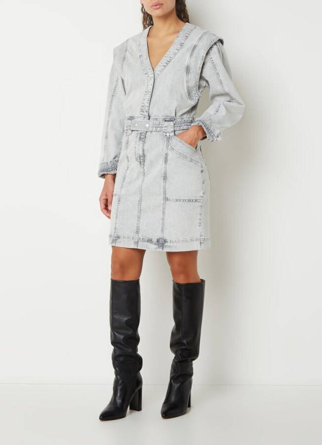 Fifth House Babe mini jurk van denim met steekzakken en ceintuur