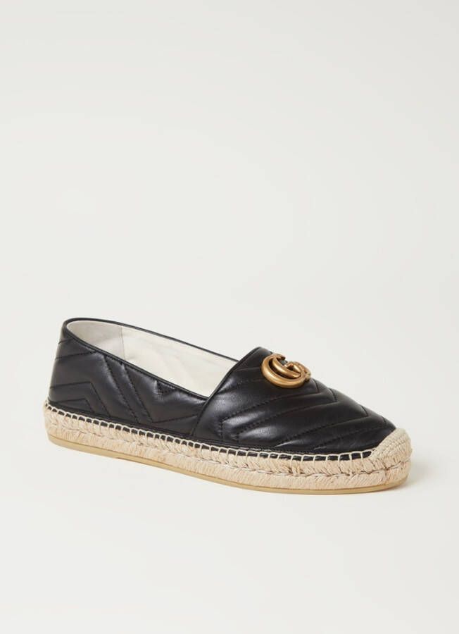 Gucci Pilar espadrille van leer met raffia details