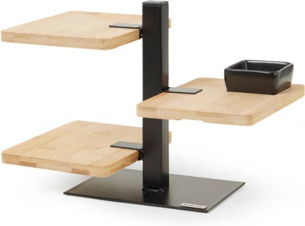 Gusta Serveertoren Zw Metaal 3 Bamboe Planken