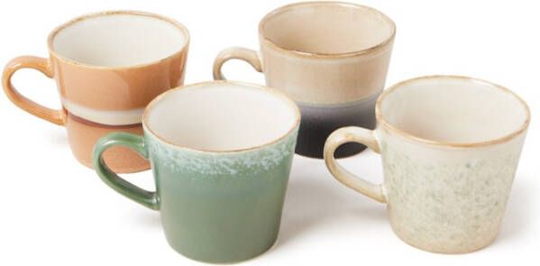HKliving Cappuccino mok Virgo 70's keramiek set van 4