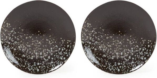 *HKliving 70's Bord Dessert Keramiek Groen/Blauw Ø17,5 cm Moss