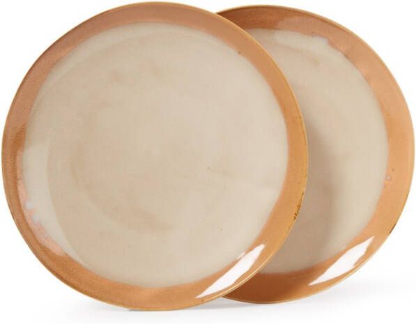 HKliving Dinerbord Mineral 70's keramiek set van 2