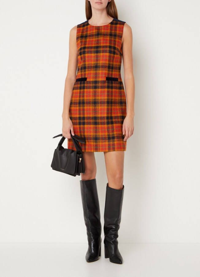 Hobbs Ruthie mouwloze mini jurk met ruitprint