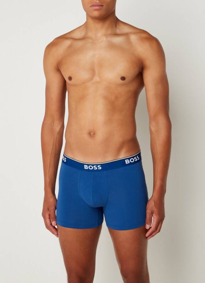 Boss Lange boxershort Boxer Brief 3P met in kleur bijpassende weefband(3 stuks )