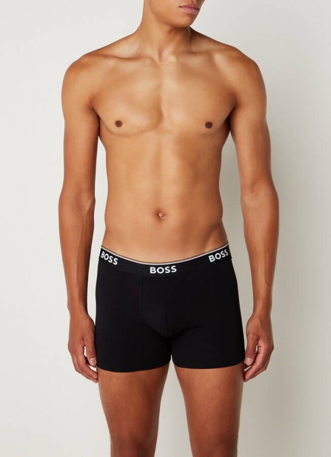 Boss Lange boxershort Boxer Brief 3P met in kleur bijpassende weefband(3 stuks )