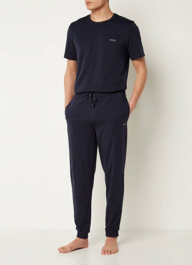 Hugo Boss Mix&Match tapered fit loungebroek met steekzakken en logo
