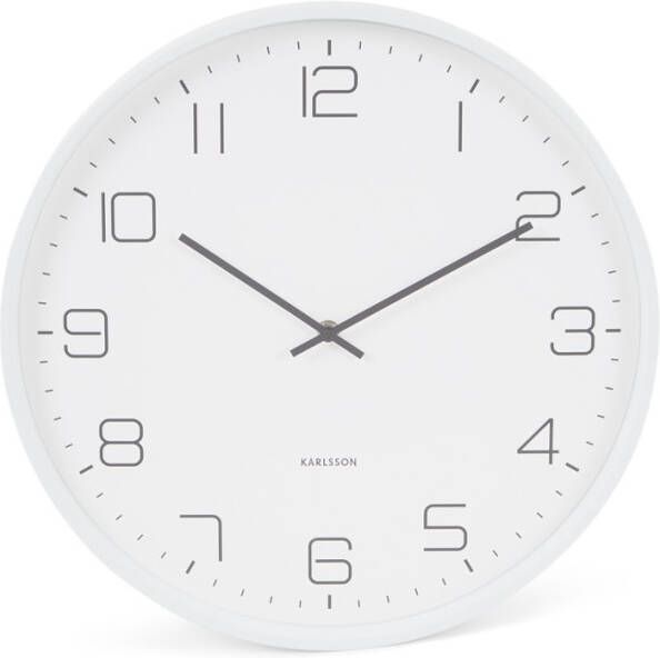 Karlsson Wandklokken Wall clock Lofty iron matt, D. 40cm Wit