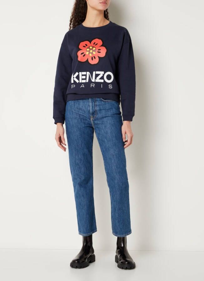 Kenzo Boke Flower sweatshirt Size m, Presta color blue, bestseller 25 , Blauw, Dames