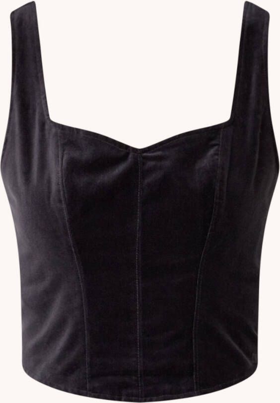 Levi's Lennox cropped top van fluweel met structuur