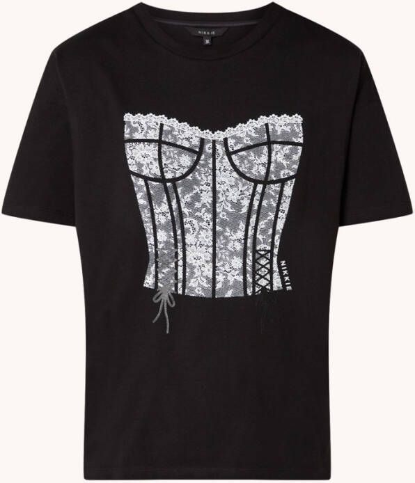 NIKKIE Corset T shirt met print
