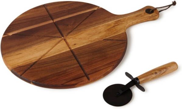 Point Virgule pizzames met serveerplank uit acaciahout