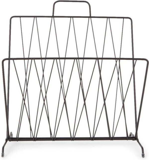Present Time Decoratieve objecten Magazine rack Diamond Raster metal BOX32 Design Zwart