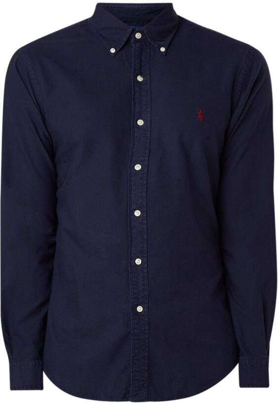 Polo Ralph Lauren Overhemd Lange Mouw CHEMISE CINTREE SLIM FIT EN OXFORD LEGER TYPE CHINO COL BOUTONNE