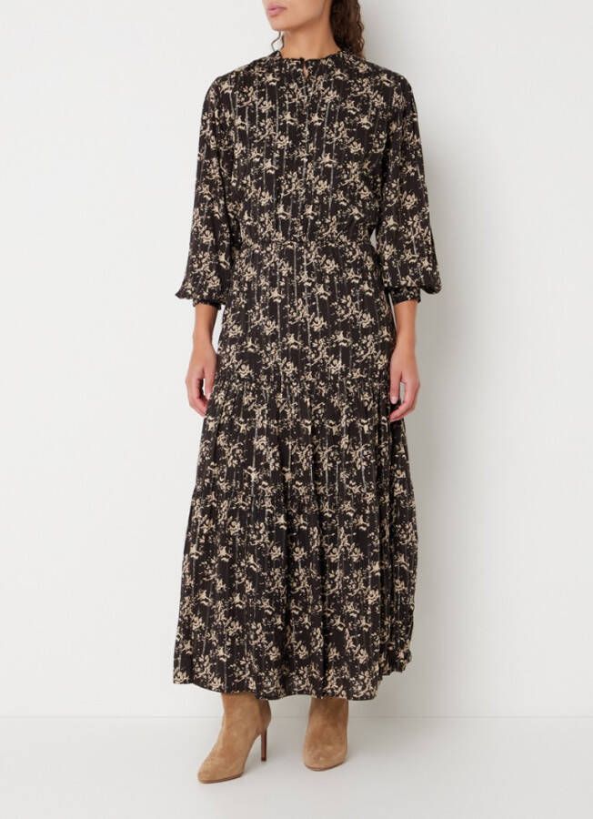 Sofie Schnoor Maxi jurk met opstaande kraag en print