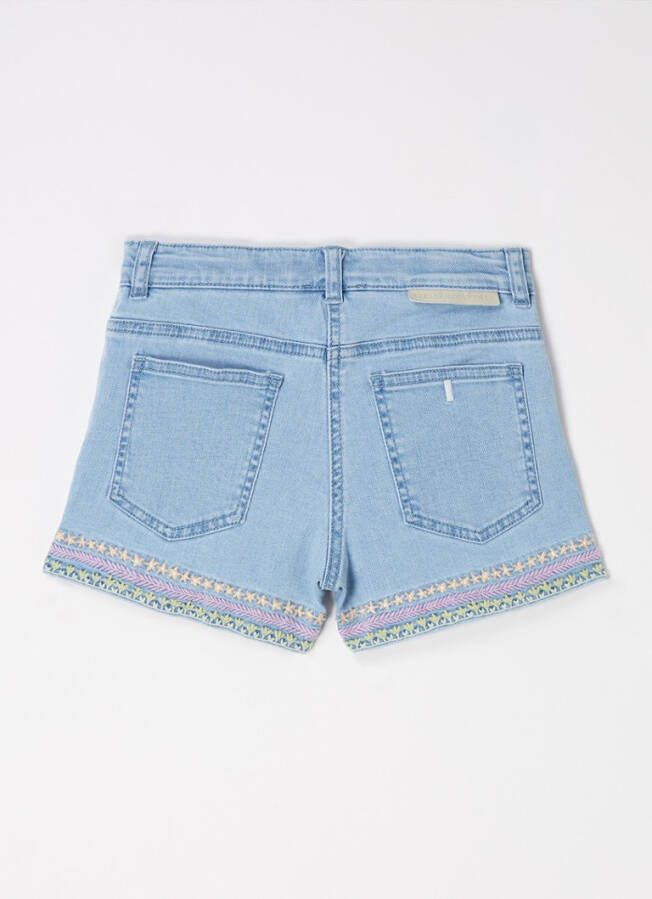 Stella Mccartney Straight fit korte broek van denim met borduring