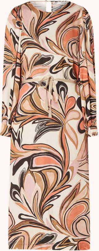 Summum Woman Maxi jurk met grafische print en strikceintuur