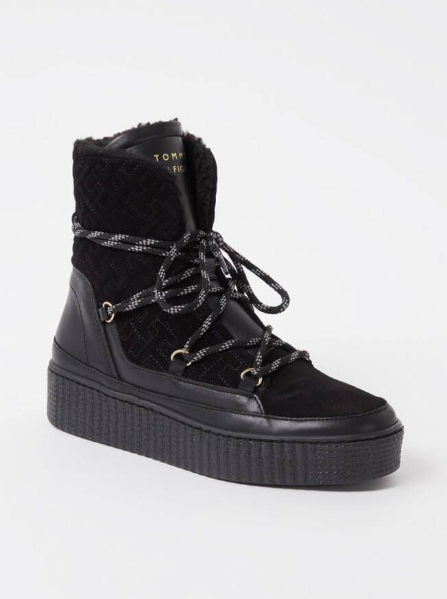 Tommy Hilfiger Snowboot van leer met su&#xE8, de details
