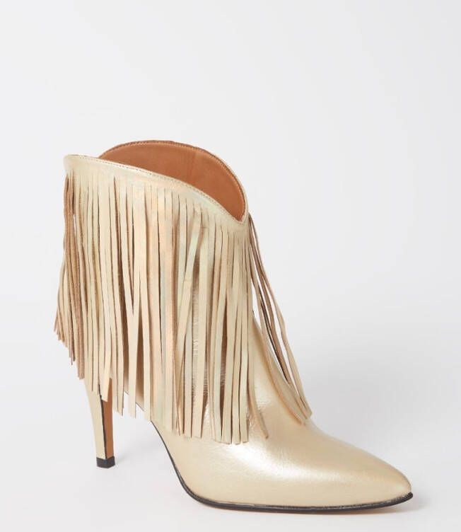 Toral Aretha enkellaarsje van leer met metallic finish