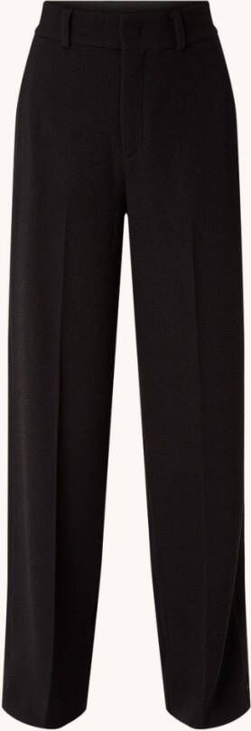 Vanilia High waist wide fit pantalon met structuur en steekzakken
