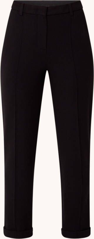 Vanilia High waist straight fit cropped chino met ribstructuur