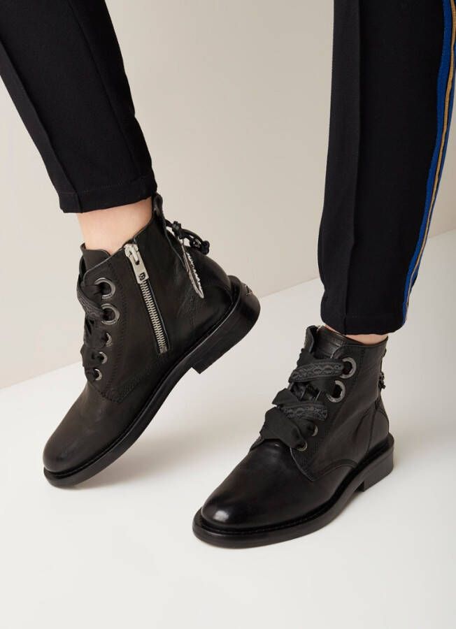 Zadig & Voltaire Laureen Roma Ankle Boots in Black Leather , Zwart, Dames