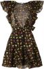 Custommade Stacia mini jurk met rugdecollet&#xE9; en bladprint online kopen