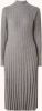 Mango gemêleerde ribgebreide jurk van gerecycled polyester grijs online kopen
