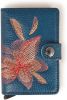 Secrid Miniwallet Portemonnee Stitch Magnolia petrolio Dames portemonnee online kopen