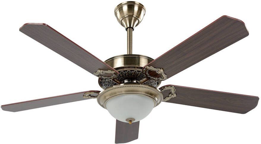 Beliani Begej Plafondlamp Met Ventilator donkere Houtkleur metaal, Mdf