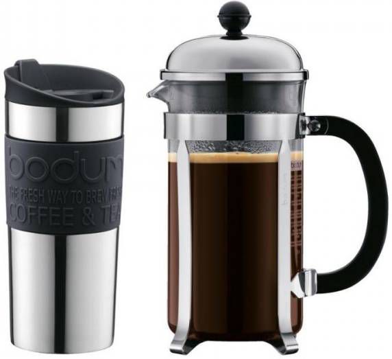 Bodum Chambord Cafetièreset 1,0l Met Travelmug Van 0,35l